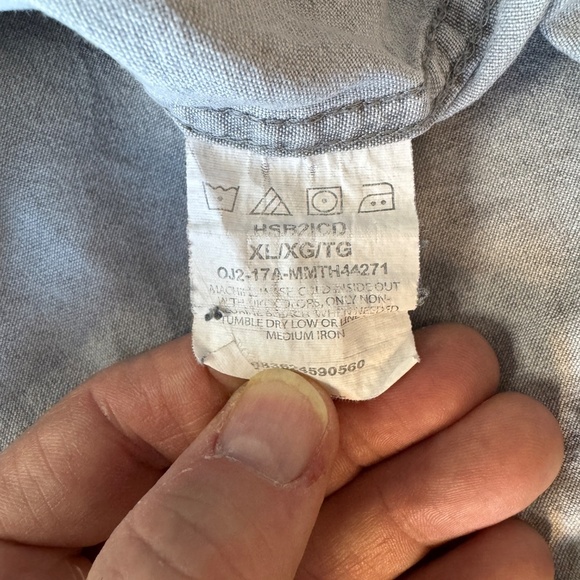 Wrangler Men's Short Sleeve Button Up Western Shirt‎ Gray X-Large Flap Pockets - Picture 8 of 12